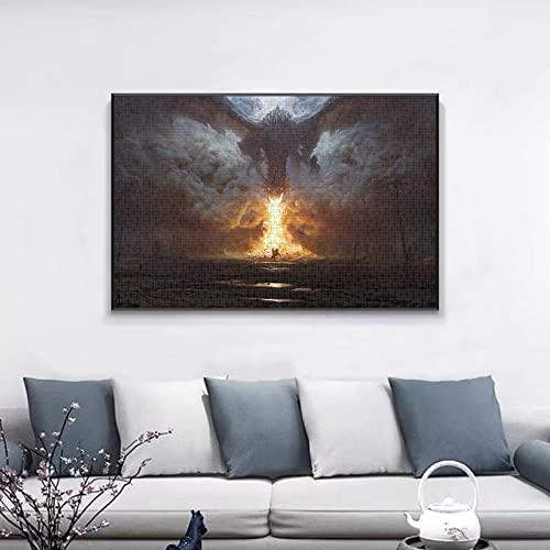 Rompecabezas de madera para adultos WACYDSD 1500 piezas temática Navidad Dragón 87x57cm miniatura 2