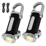 Begonia 2 mini portachiavi a LED, torcia USB, ricaricabile, funzione, campeggio, attività all'aperto, regalo di compleanno per bambini