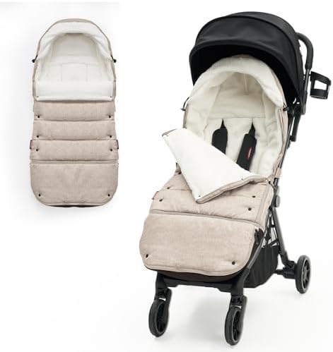 Momcozy Stroller Footmuff Universal | Easily Attaches to Most Strollers | Ultra-Plush,Weather-Proof Stroller Sleeping Bag | Deluxe Warm Stroller Bunting Bag | Extendable Cover Winter | Adjust-Buckle
