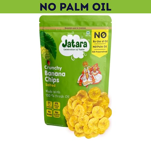 Image of Jatara Banana Chips - Salted 180g | Crunchy Banana Wafers | Light Snack | Tea-Time Munch (Pack of 3)