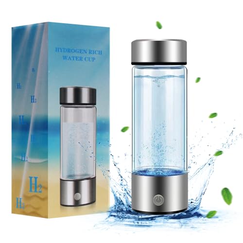 LEEZEL Hydrogen Generator Bottle, 420 ml Hydrogen Water Bottle, Portable Hydrogen Generator, Portable USB Charger for Home, Office and Travel