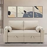 WOTSTA Modular Sectional Sofa Couch with Large Storage, Loveseat Sofa with USB Ports & Cup Holders, Small Spaces Deep Seat Couch, 2 Seat Sectional Couches for Living Room (Beige)