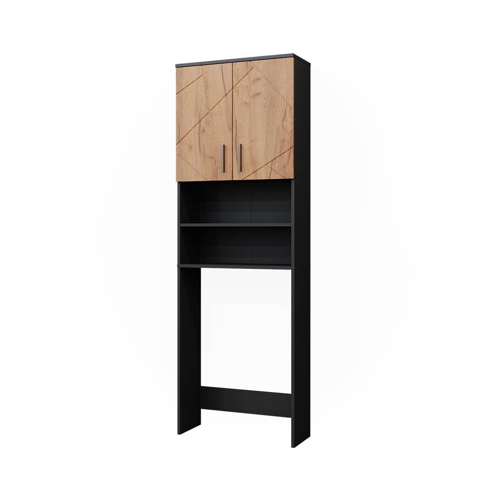 Vicco Waschmaschinenschrank Irma, Goldkraft Eiche/Anthrazit, 64 x 190.5 cm