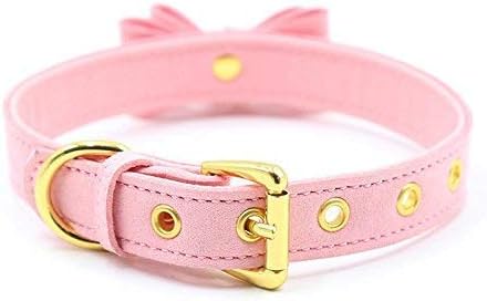 Vista 3 de PU Leather Bow Collar Necklace Choker with Bell Cat Cosplay Kitty Necklace Choker Collar for Women