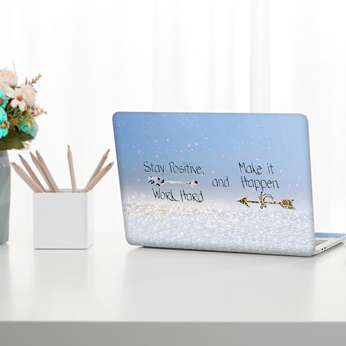 Image of Laptop Skin Sticker Decal, 12 inch 13 inch 13.3 inch 14 inch 15 inch 15.4 inch 15.6 inch Personalized Universal Vinyl Notebook Skin Sticker Cover Art Protector Decal with Free 2 Wrist Pads, Stay Positive Blue