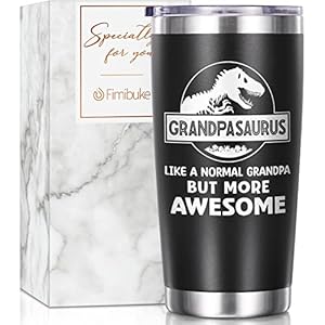 Fimibuke Grandpa Gifts – 20 OZ Tumblers Fathers Day Grandpa Gift for Grandfather, Men from Granddaughter, Grandson, Grandkids – Grandpasaurus Best Birthday Gifts Funny Present Boxed Insulated Cups