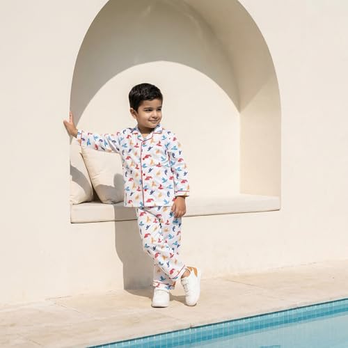 Image of CLAP Kids Cotton Printed Full Sleeves Night Suit