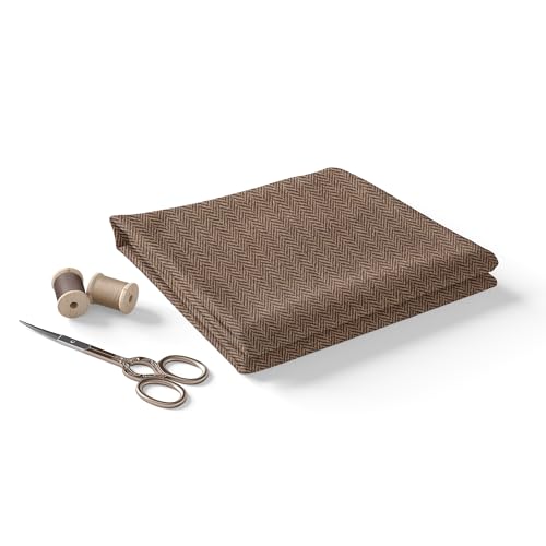 Image of BIGREAMS Unstitched Brown Herringbone Wool Blazer Yarn-Dyed Fabric for Three Piece Suit | 58 inch Wide, Wrinkle Free, Best for Coat Pant, Nehru Jacket,Free Size (1.5 Meter for Blazer Use)
