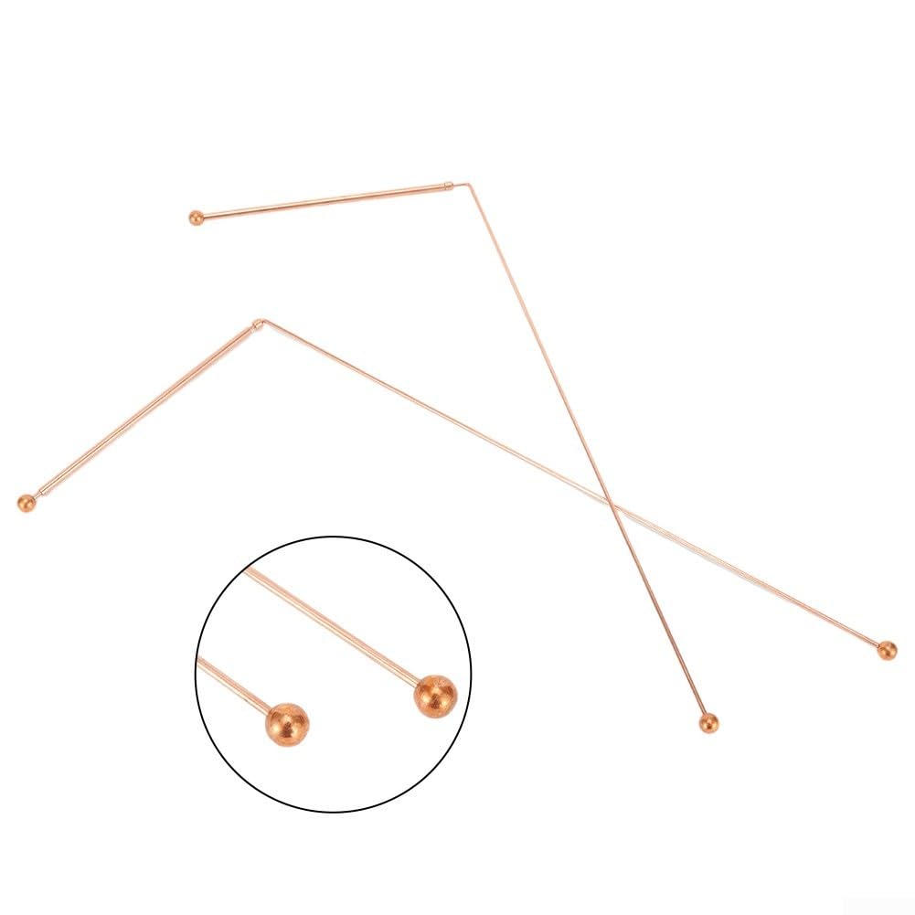Tiges de radiesthésie en cuivre à 99,9% – Kit de tiges de radiesthésie en cuivre, 2 tiges de radiesthésie avec 1 pendentif, sonde en cuivre pour divination, eau divine, trésor, articles enfouis