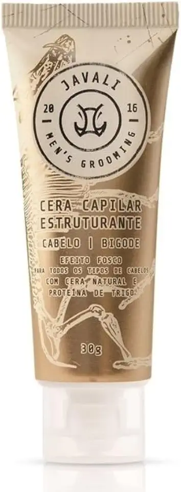 Finalizador Capilar Estruturante Cera Para Cabelo e Bigode Masculina Forte Fixação (30g)