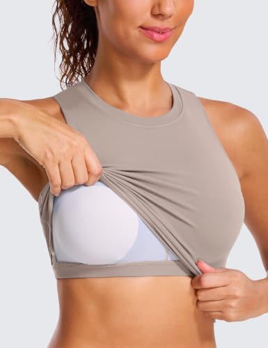 Image of Natural Feelings Nudi Sports Bras for Women Removable Padded Yoga Tank Tops Sleeveless Fitness Workout Crop Tops