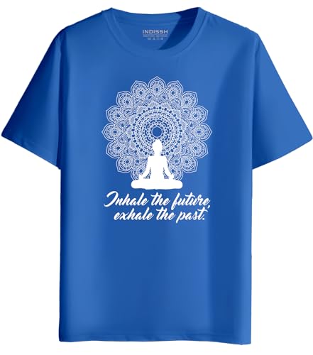 Image of INDISSH Men's Regular Fit Cotton Yoga Print T-Shirt