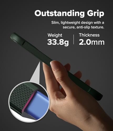 Image of Ringke Onyx for Google Pixel 10a [Anti-Fingerprint Texture] Slim Shockproof Protective Cover with Precise Camera Cutouts & Non-Slip Side Grip Case Back Cover - Dark Green