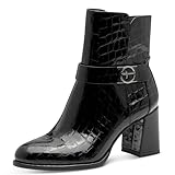 Tamaris Bottines à talon pour femme - Noir croco - Taille 39 EU, Black Croco., 39 EU