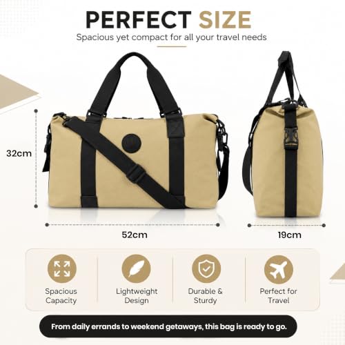 Image of Storite Travel Duffel Bag, Khaki, 42x14x33 cm