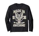 vintage 1936 90th birthday 90 years of being awesome maglia a manica
