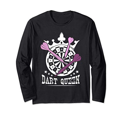 Dart Queen Per Il Giocatore E Freccette Fan Donne Maglia a Manica
