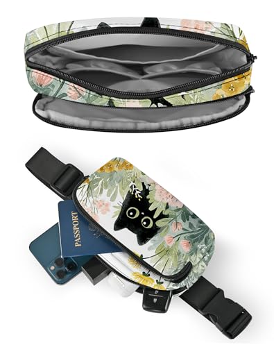 Image of Cat Fanny Pack Lightweight Belt Bag Fashion Waist Pouch | Waterproof, crossbody bags for women, sports, running, traveling, hiking