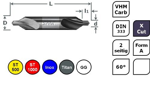 Punte Di Centraggio HSS - Set Diverse Dimensioni Da 1,00 A 6,30 Mm, DIN 333 Forma A - Foto 8