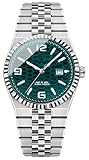 BESTKANG Men's Watch Quartz Luminous Date Fashion Waterproof Watch Classic Dress Stainless Steel Watches for Men (Silver Green)