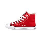 Elara Zapatillas de Deporte Unisex Zapatos Deportivos High Top Chunkyrayan Rojo 014-A-Rot2-41