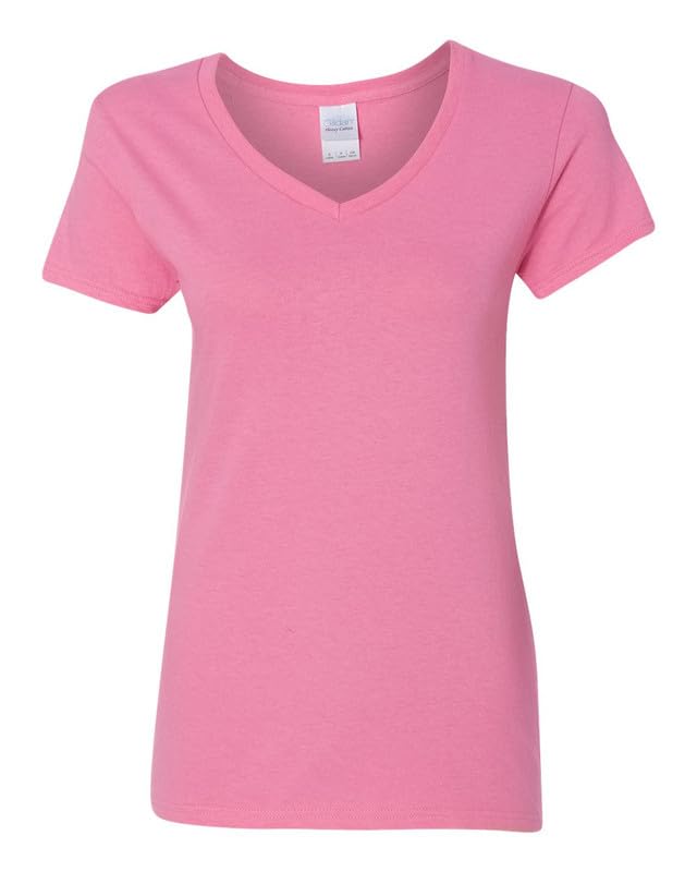 T-shirt col en V coton épais Gildan femme lot de 2 grand confort XXL