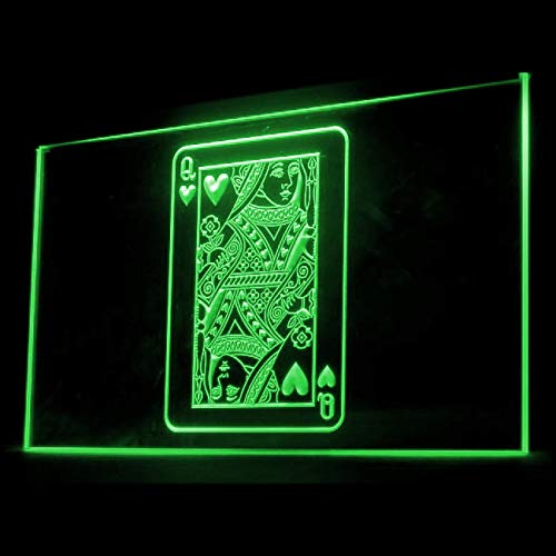 230048 Poker Queen Heart Fascinated Betting Display LED Light Neon Sign