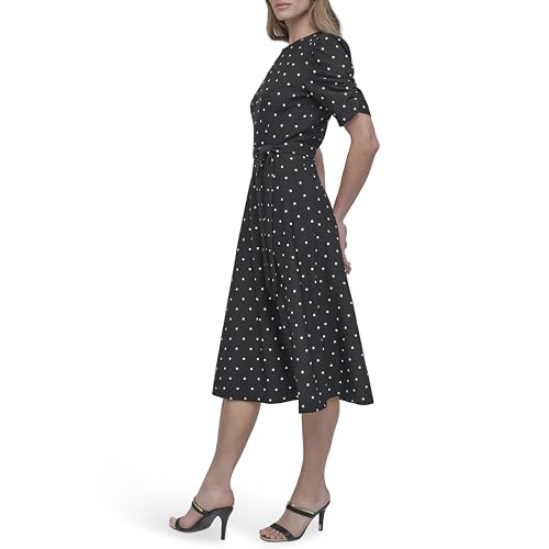 Image of DKNY Women's Jewel Neck Scuba Crepe Dress