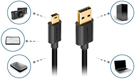 deleyCON 2m (6.56 ft.) Mini USB 2.0 High Speed Cable - USB A Male to Mini B Male - Charging & Data Cable - Backward Compatible - Black