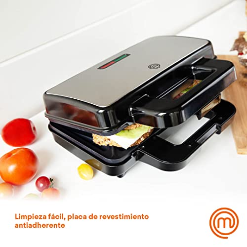 Sandwichera Grill MASTERCHEF plancha pequeña tostadora. - Imagen 3