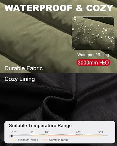 Image of Men's Puffer Jacket Winter Coat Puffy Parka with Fur Hood Waterproof & Windproof Shell Fleece lining 4 Pockets