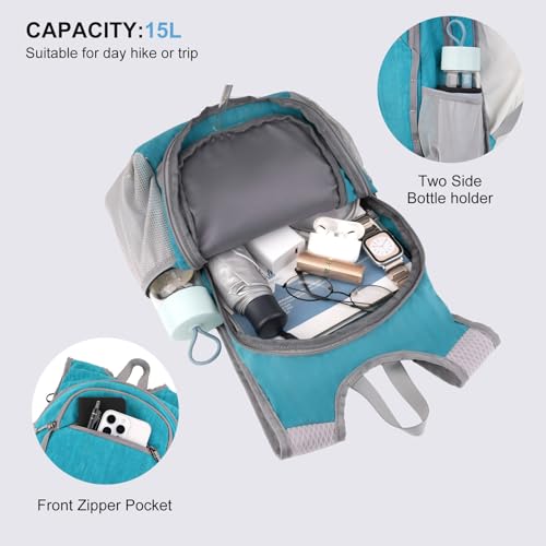 Mochila de senderismo MOSISO 15L plegable ligera miniatura 4