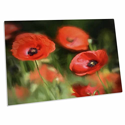 3dRose Large Desk Pad Poppies in Poppy Field