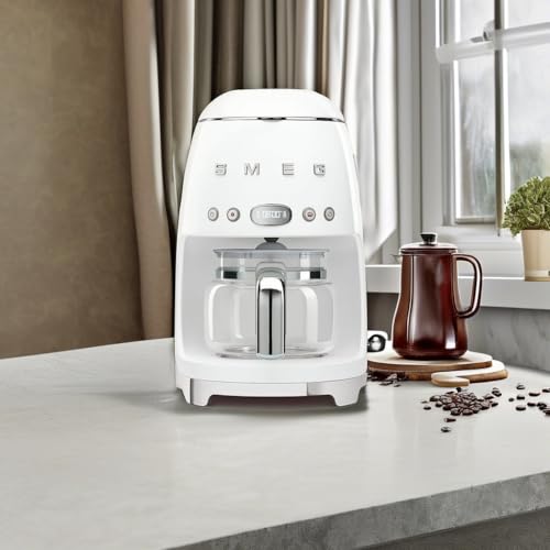 Smeg-DCF02WHUK-Drip-Coffee-Machine-Auto-Start-Mode-Reuseable-Filter-Digital-Display-Anti-Drip-System-Aroma-Intensity-Option-14-Litre-Tank-White Smeg DCF02WHUK Drip Coffee Machine Auto Start Mode Reuseable Filter Digital Display Anti Drip System Aroma Intensity Option 14 Litre Tank White
