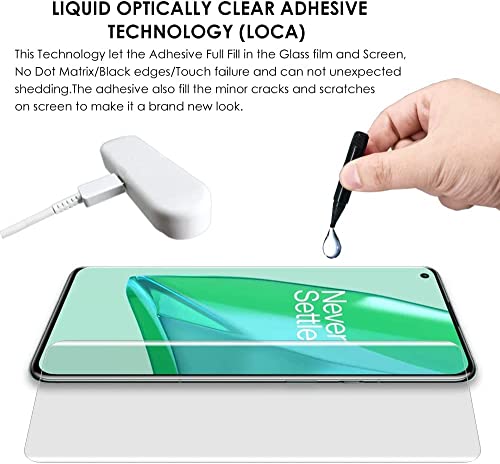 Image of STP FEEL (2 Pack UV Tempered Glass Screen Protector For Oppo Reno 6 Pro (6.55 Inch) Full Adhesive UV Glue Curved Edge to Edge Case Friendly HD Clarity with easy installation kit