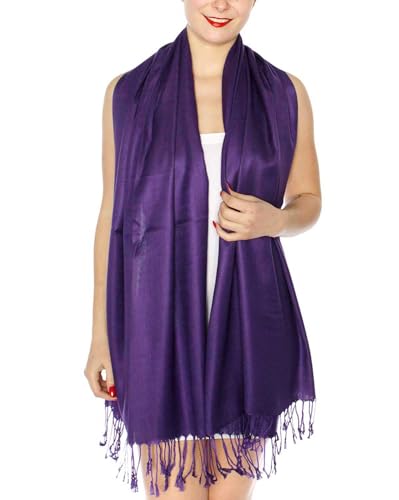 SERENITA Pashmina Scarfs for Women Large Cashmerefeel Reversible Shawl Wraps | Soft Wedding Scarf, 42 Mulberry3