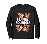 Photo Gallery amo gli scoiattoli, simpatici animali del bosco, divertenti maglia a manica Photo Gallery amo gli scoiattoli, simpatici animali del bosco, divertenti maglia a manica