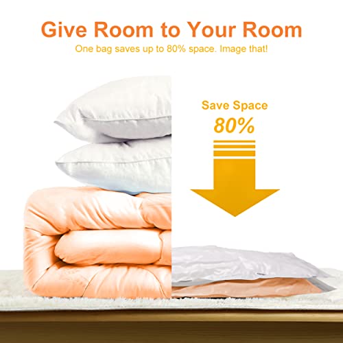 Space Saver Vacuum Storage Bags Jumbo 4 Pack Large Vacuum Storage Bags For Bedding Reusable Storage Bags Vacuum Sealed With Double Seal For Blanket, Comforter, Pillow And Quilt 47X39 Inches #TOP2