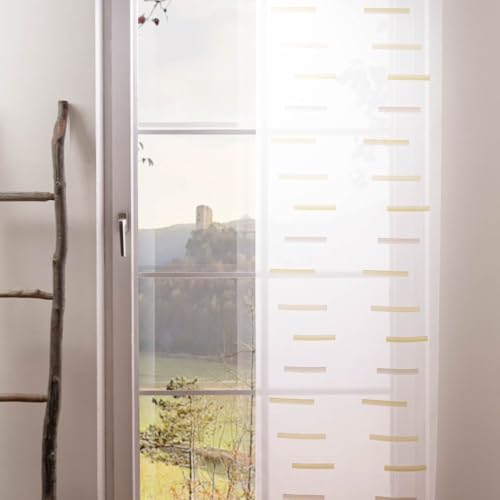 SCHÖNER LEBEN. Schiebegardinen Meterware Scherli Barcadi Streifen wollweiß grün 60cm