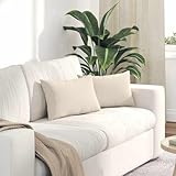 mtlskopl 2er Set Beige Sofakissen 50x30 cm, Sitzpolster mit abnehmbarem Bezug aus hochwertigem Stoff, Polyesterfüllung für Couch, Stuhl, Bank, Wohn- & Schlafzimmer