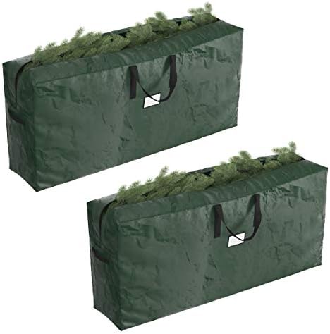 Elf Stor 9ft Christmas Storage Bag for Artificial Tree Protection, 2 packs x 9 ft, Green