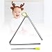 Hand Percussion Triangle Metal Triangle Set Easy Operation Pleasant Sound Included (6 Inch)