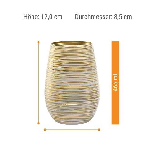 Stölzle Lausitz Twister Glazen 465 ml wit-goud I 6-delige set I glazen set vaatwasmachinebestendig I hoge schokbestendigheid I universele glazen als waterglazen, sapglazen, longdrinkglazen - Image 6