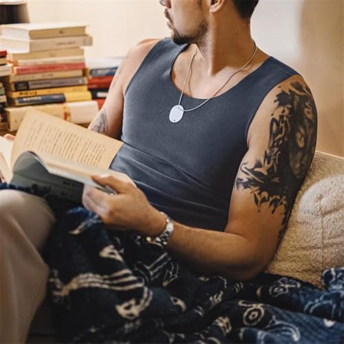 Camiseta sin mangas interior hombre con forro polar suave y chaleco casual sin costuras elástico 7