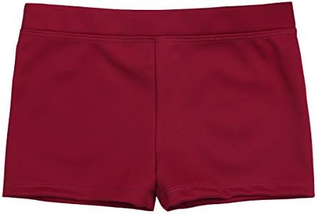 iEFiEL Kids Girls Ballet Dance Booty Shorts Sports Gym Workout Yoga Cycling Running Activewear Shorts Burgundy 10