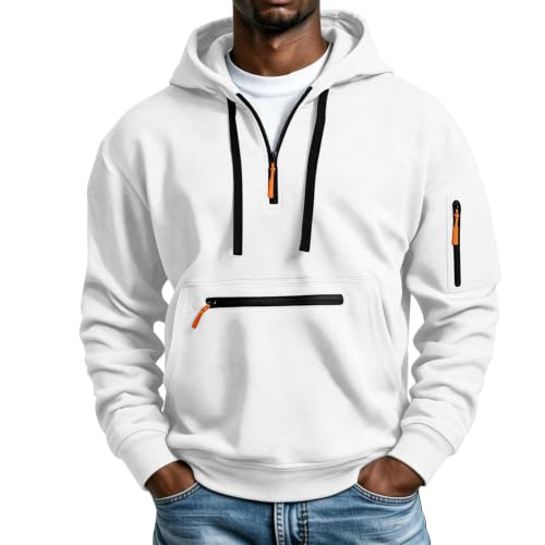 Work Hoodies for Men Tactical Sweatshirt Cargo Quarter Zip Pullover - image 1