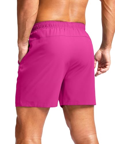 Image of G Gradual Men's Athletic Running Shorts with Zipper Pockets Quick Dry 7 inch / 5 inch / 9 inch Workout Gym Shorts for Basketball Hiking