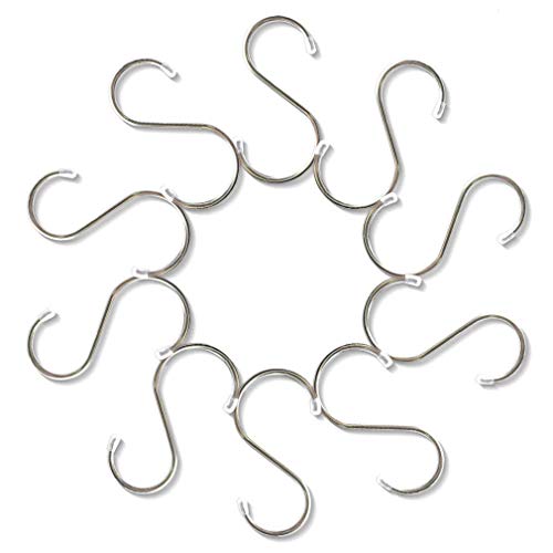 Synra S-Shaped Metal Hooks, Problem-Solving Space Saver, Organize Pots, Pans, and Utensils, Ideal for Bird Feeders and Chimes, Stainless Steel Won’t Rust, 10 pcs
