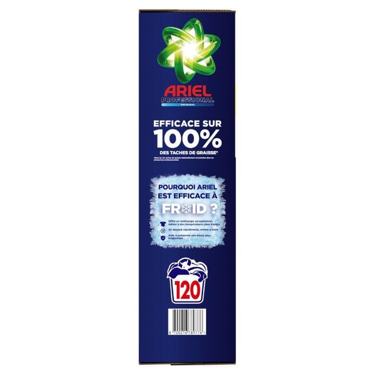 Ariel Detergente profesional en polvo, 6,6 kg, 120 lavados
