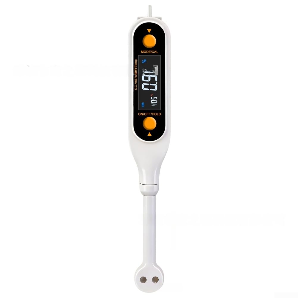 Medidor de salinidad, probador digital 5 en 1 para líquidos, medidas para temperatura SG, pantalla LCD de retroiluminación para cocina, preparación de cerveza